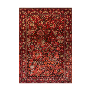 فرش ماشینی زانیس مدل فانتزی طرح سنتی زمینه قرمز